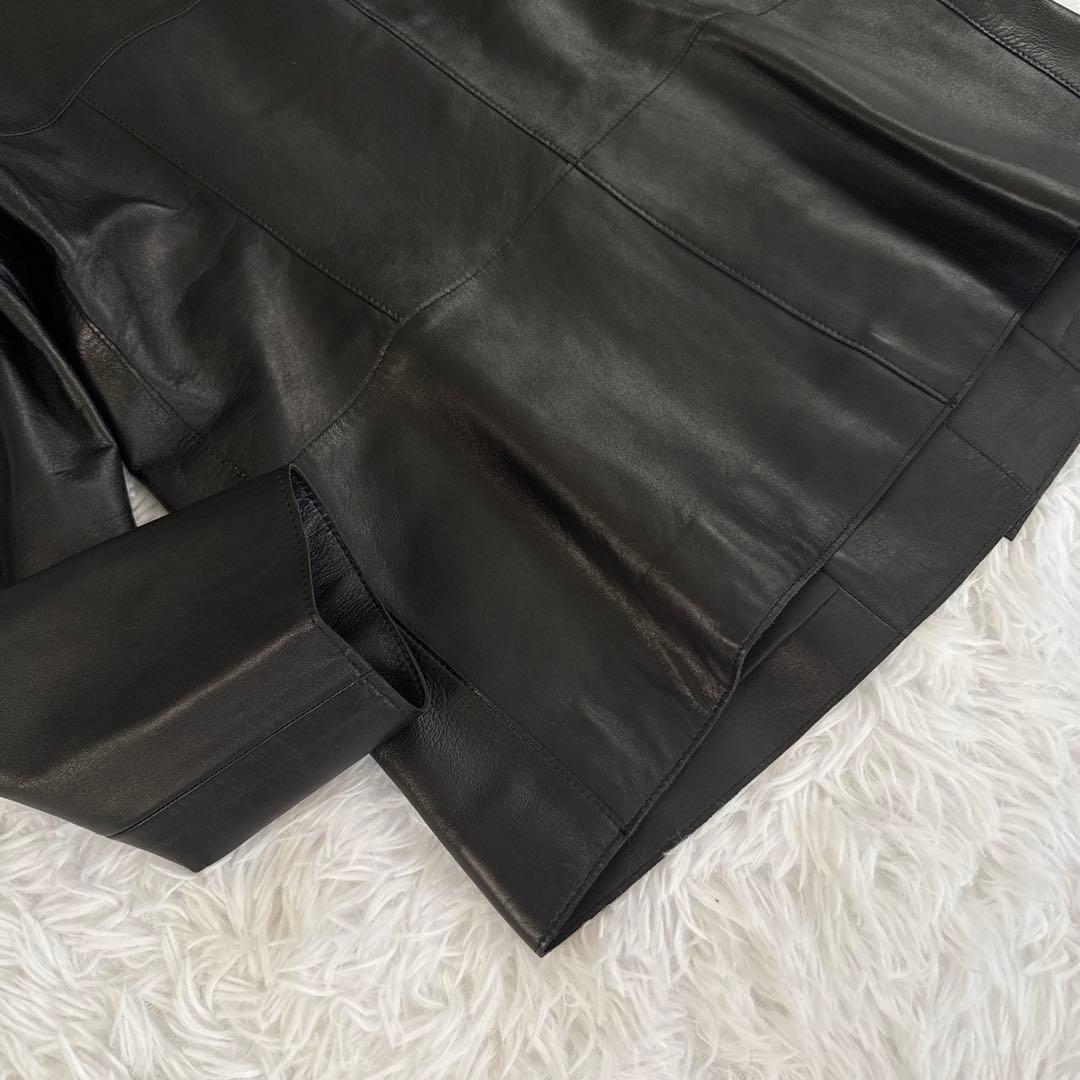 &M☆ 新品タグ付☆ レザージャケット　羊革　ブラック　サイズ40 本革