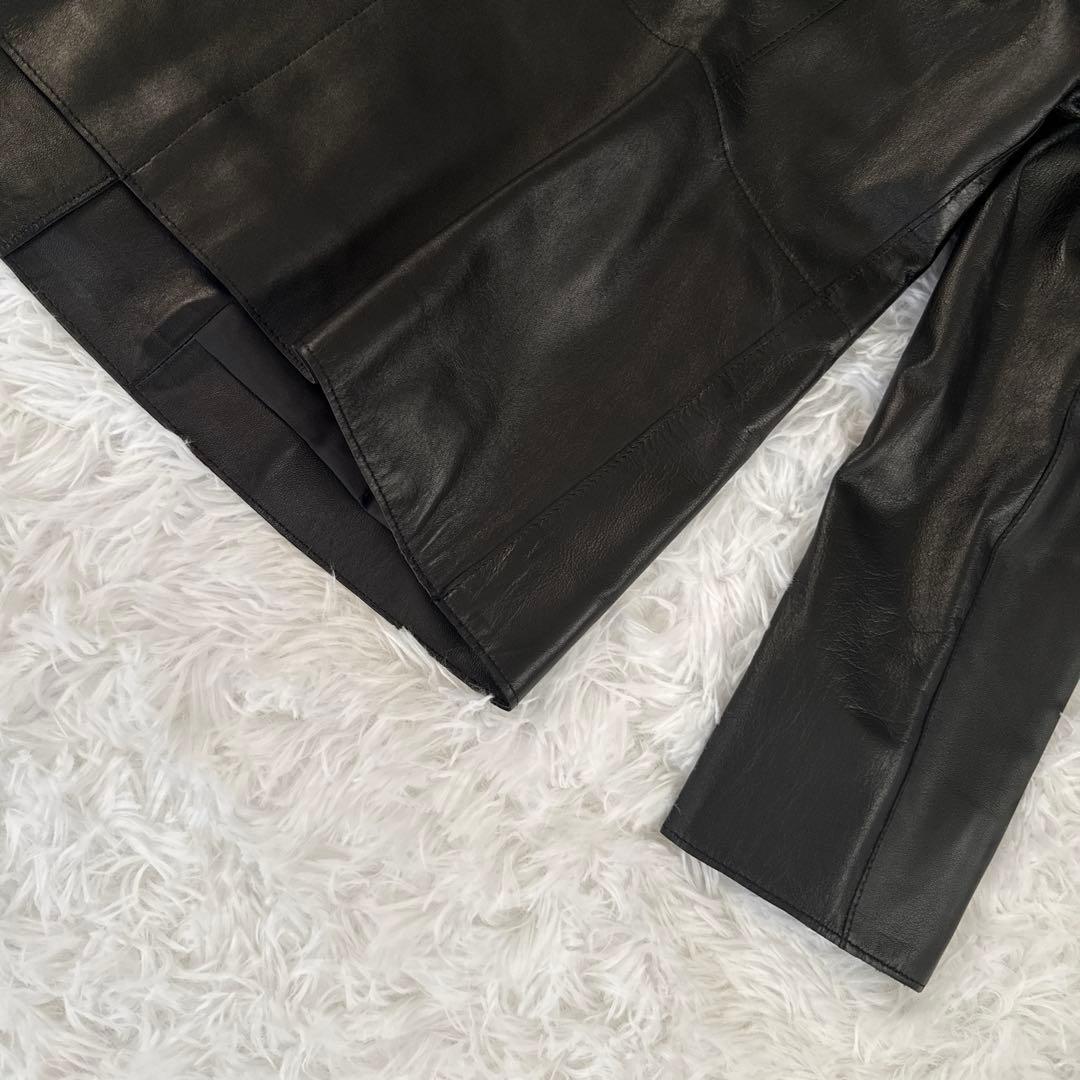 &M☆ 新品タグ付☆ レザージャケット　羊革　ブラック　サイズ40 本革
