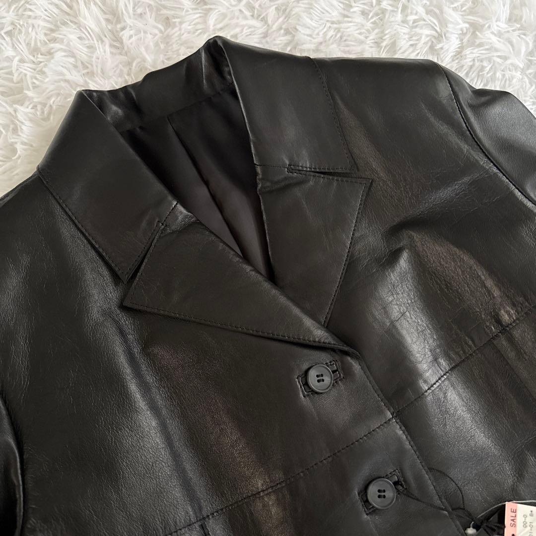 &M☆ 新品タグ付☆ レザージャケット　羊革　ブラック　サイズ40 本革