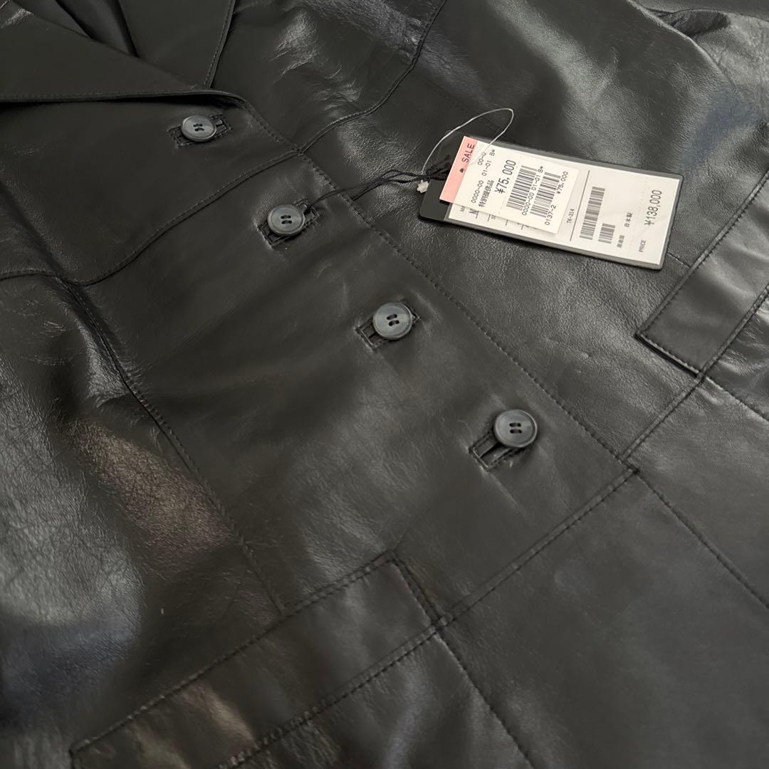 &M☆ 新品タグ付☆ レザージャケット　羊革　ブラック　サイズ40 本革