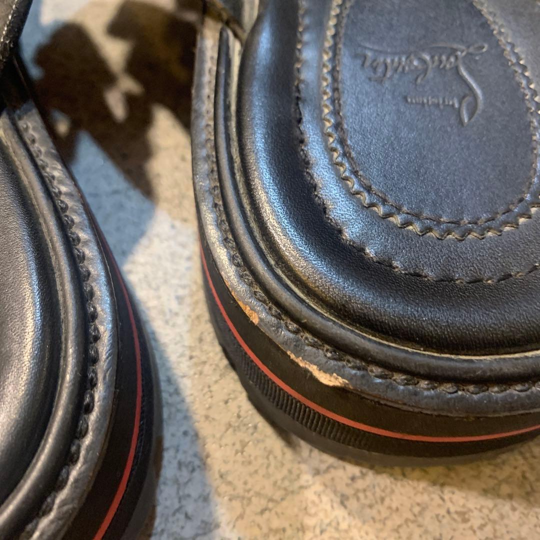 Christian Louboutinスタッズ＊ブラックレザーサンダル＊26.5