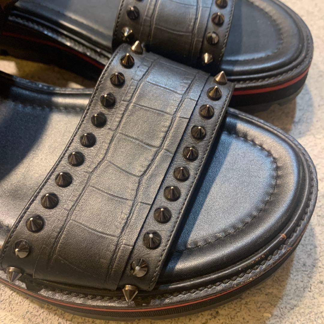 Christian Louboutinスタッズ＊ブラックレザーサンダル＊26.5