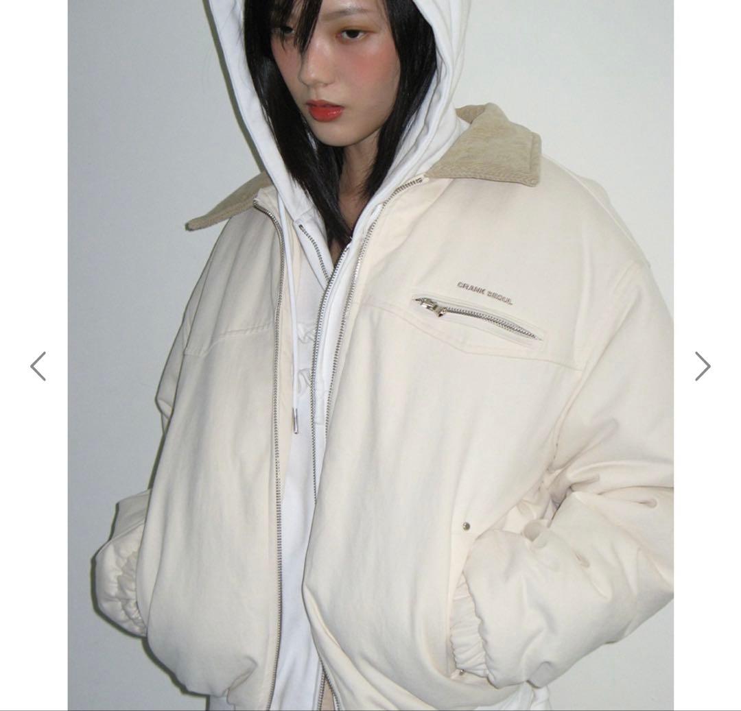 本田翼着用 CRANK COTTON PUFF JUMPER アイボリー ダウン