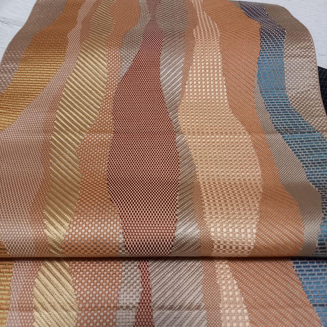 M*様 洗える着物と名古屋帯 セット　格子飛び柄小紋と立涌モダン名古屋帯