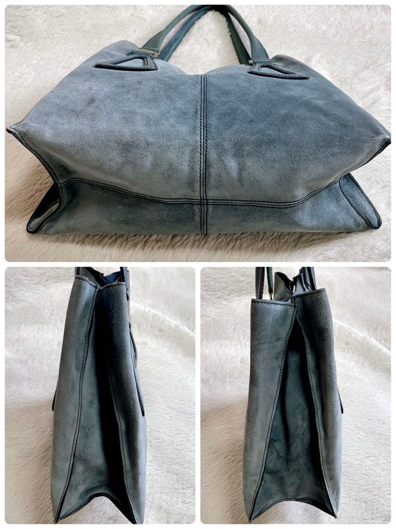 TOD’S トッズ スエード レザー 大容量 トートバッグ 肩がけ ロゴ 金具