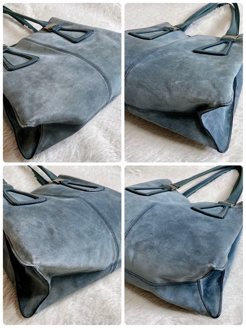 TOD’S トッズ スエード レザー 大容量 トートバッグ 肩がけ ロゴ 金具