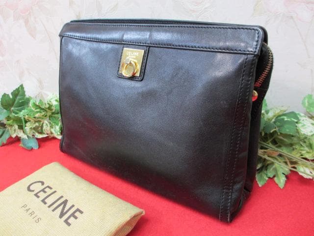 優*輝様 (6AA1656)セリーヌ　セカンドバッグ　クラッチバッグ　レザー　D