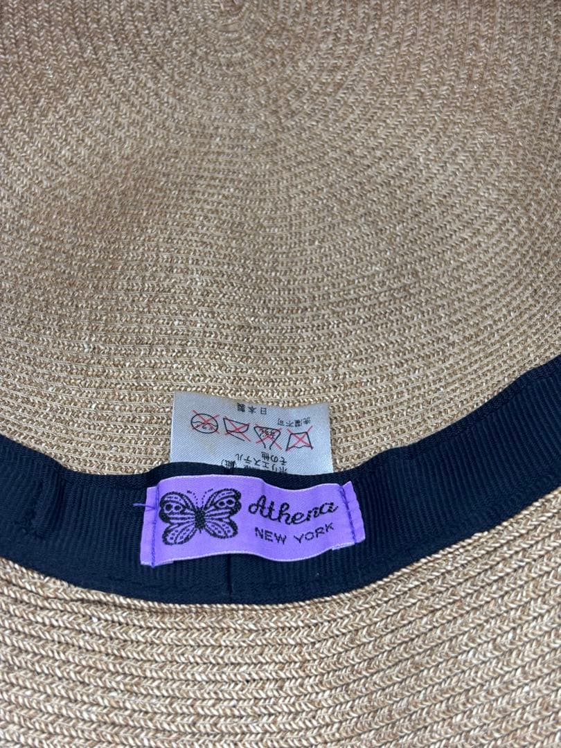 Athena New York アシーナニューヨーク 麦わら帽子 黒 レース