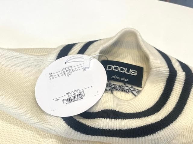 新品　DOCUS ドゥーカス ライン セーター レディース　オフホワイト　M
