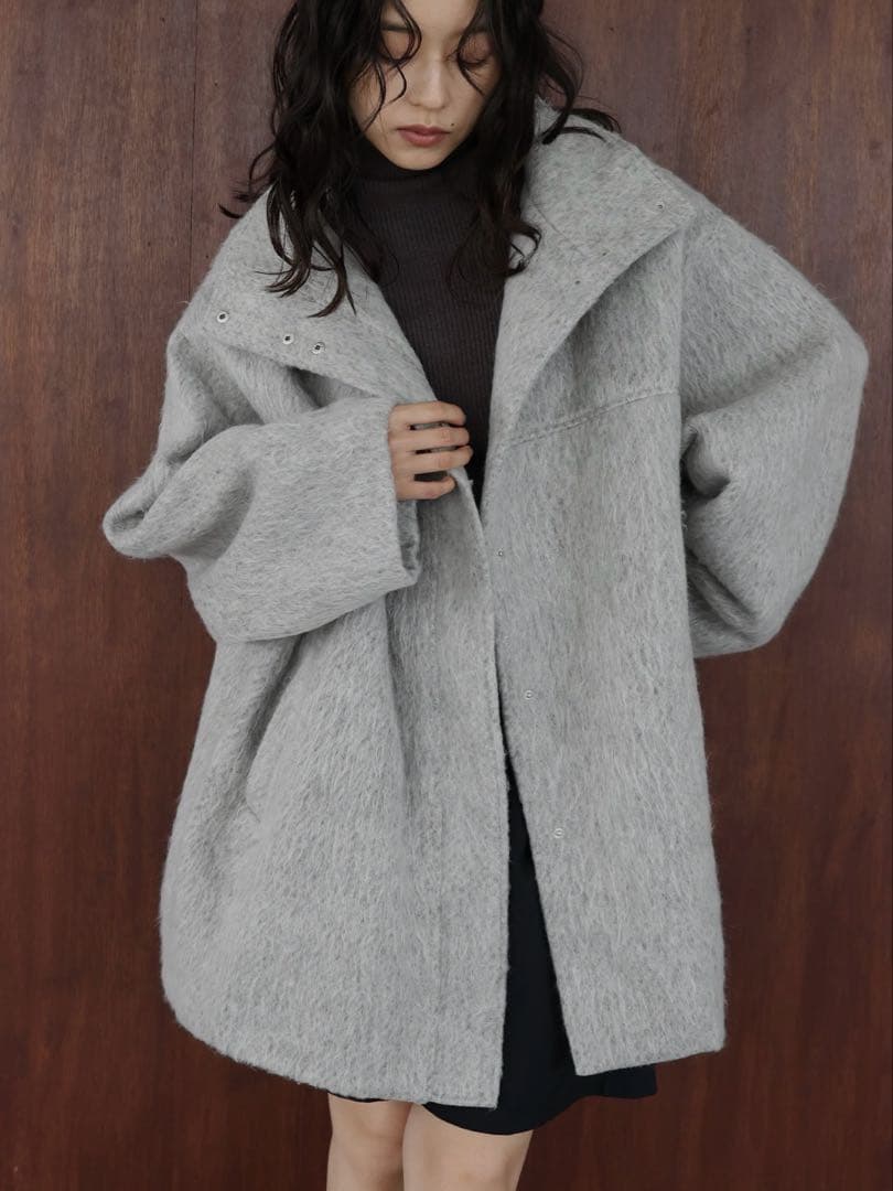 シャギースタンドカラーコート　hellam