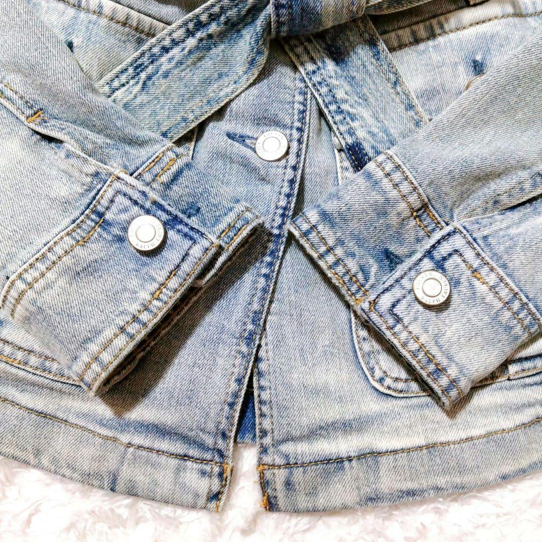 ローレンラルフローレン　デニムジャケット　ベルト　シルバーボタン　ロゴ　S〜M