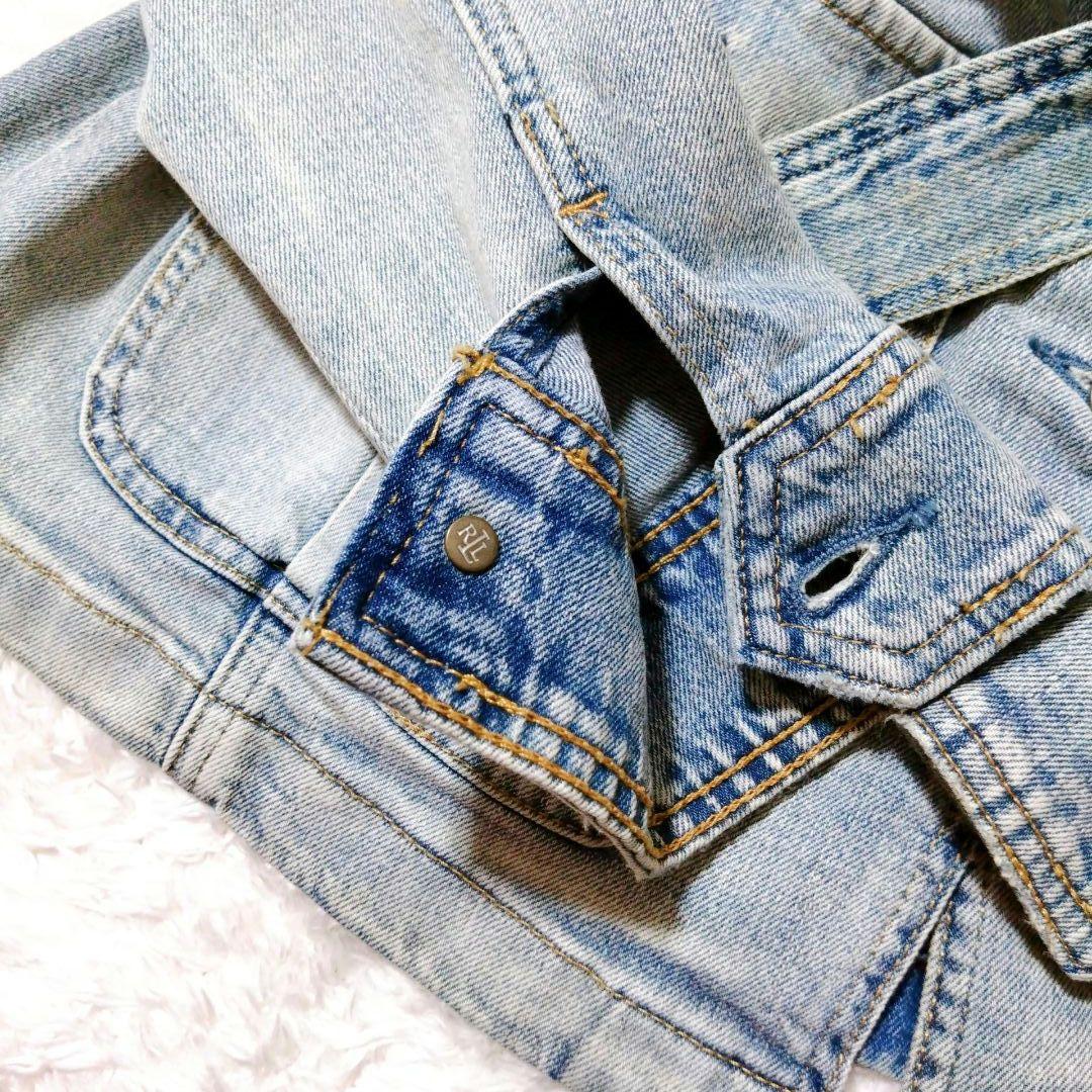 ローレンラルフローレン　デニムジャケット　ベルト　シルバーボタン　ロゴ　S〜M