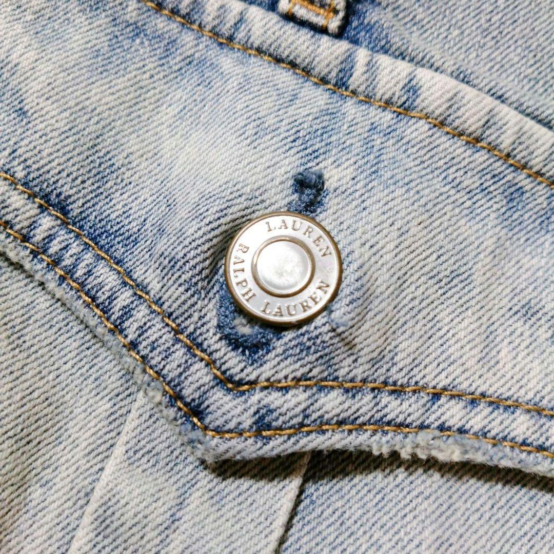 ローレンラルフローレン　デニムジャケット　ベルト　シルバーボタン　ロゴ　S〜M