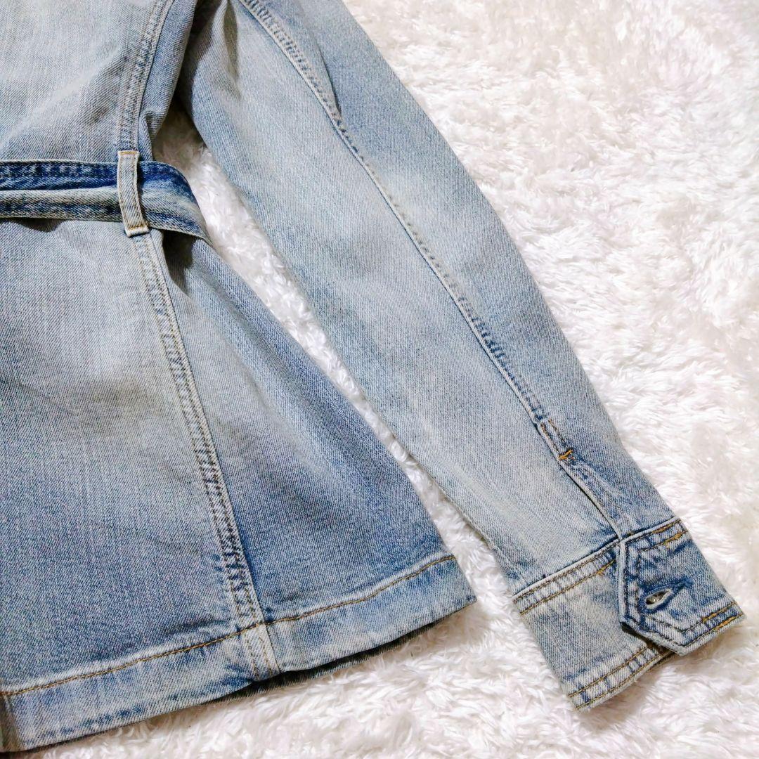 ローレンラルフローレン　デニムジャケット　ベルト　シルバーボタン　ロゴ　S〜M