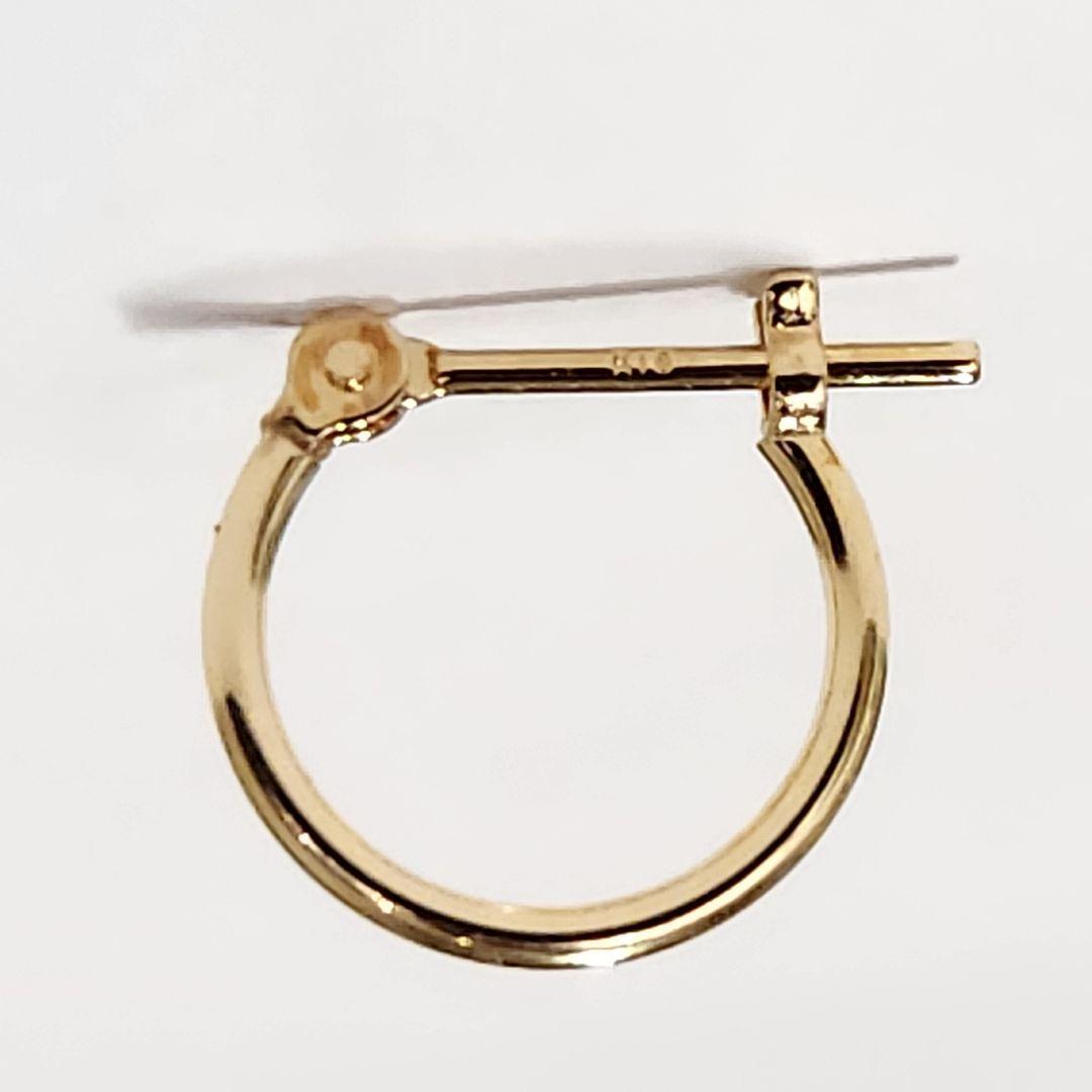 新品　K18シンプルフープピアス(リングピアス)　サイズ1mm×10mm　片耳分