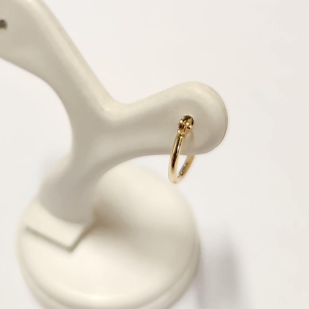 新品　K18シンプルフープピアス(リングピアス)　サイズ1mm×10mm　片耳分