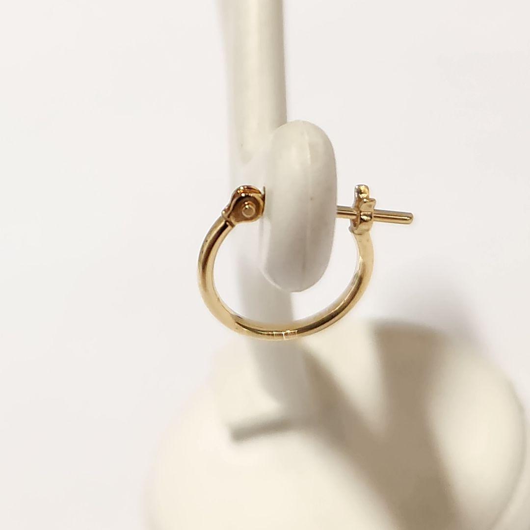 新品　K18シンプルフープピアス(リングピアス)　サイズ1mm×10mm　片耳分