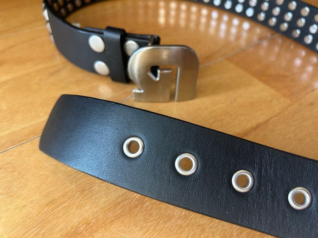 Burton スタッズ付き黒ベルト Lサイズ