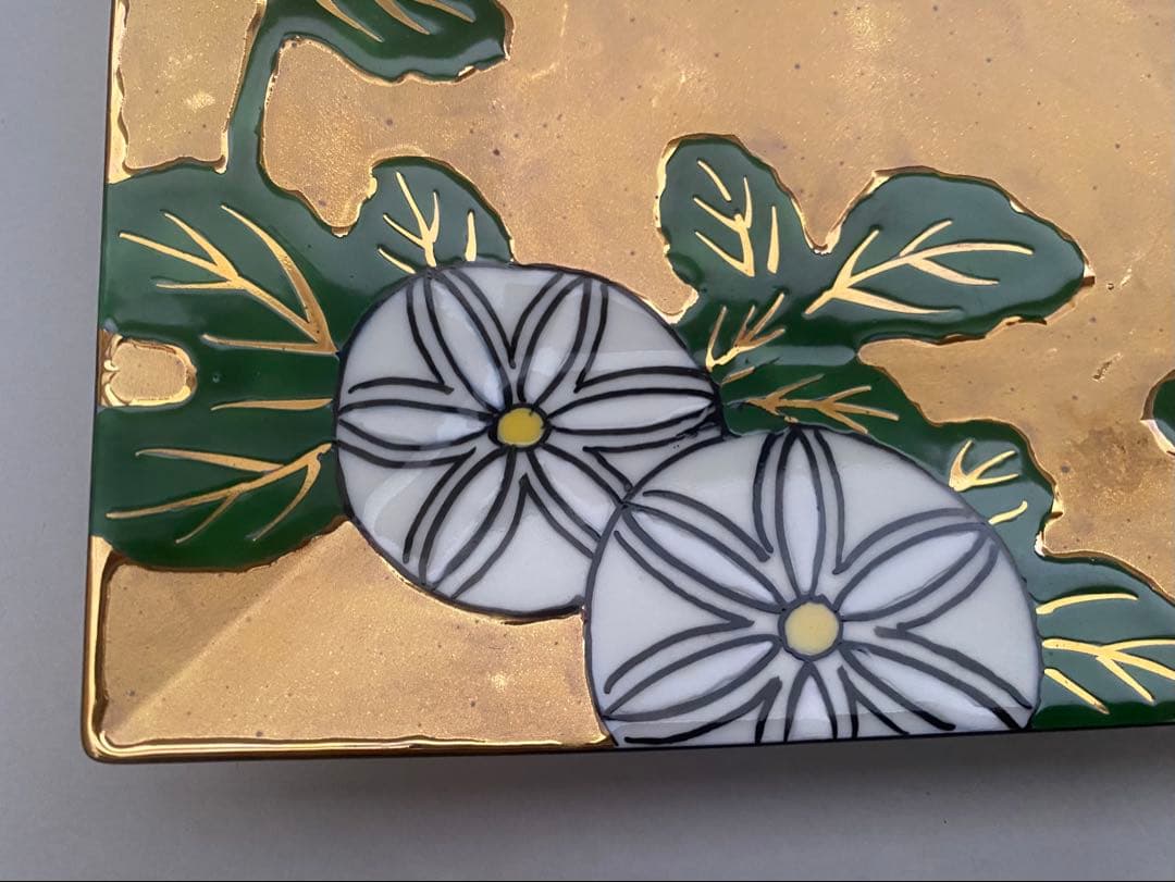 有田焼 乾山写菊金濃正角皿 鶴の盛皿セット未使用品