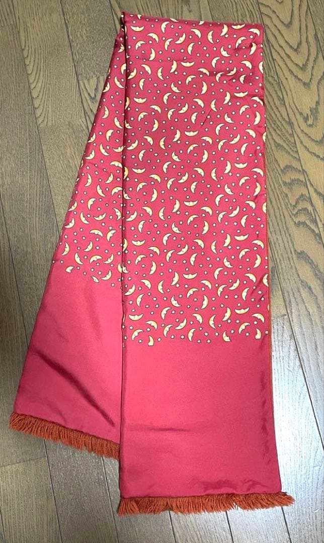 エルメス　ストール　三日月　赤