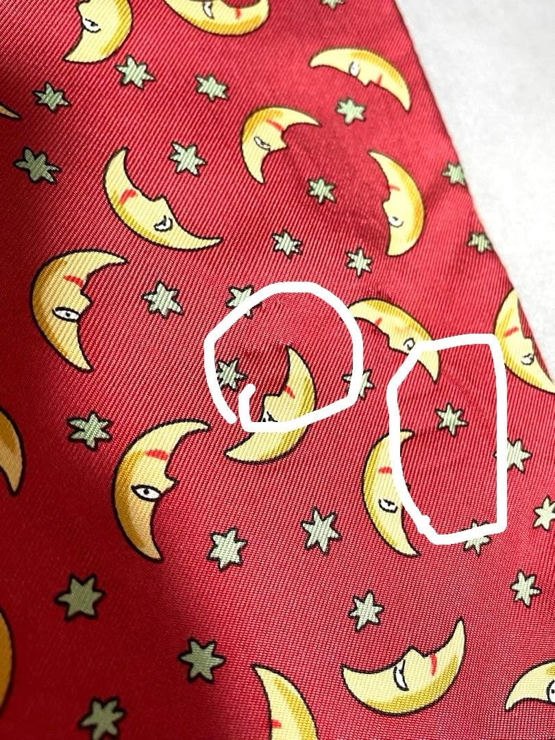 エルメス　ストール　三日月　赤