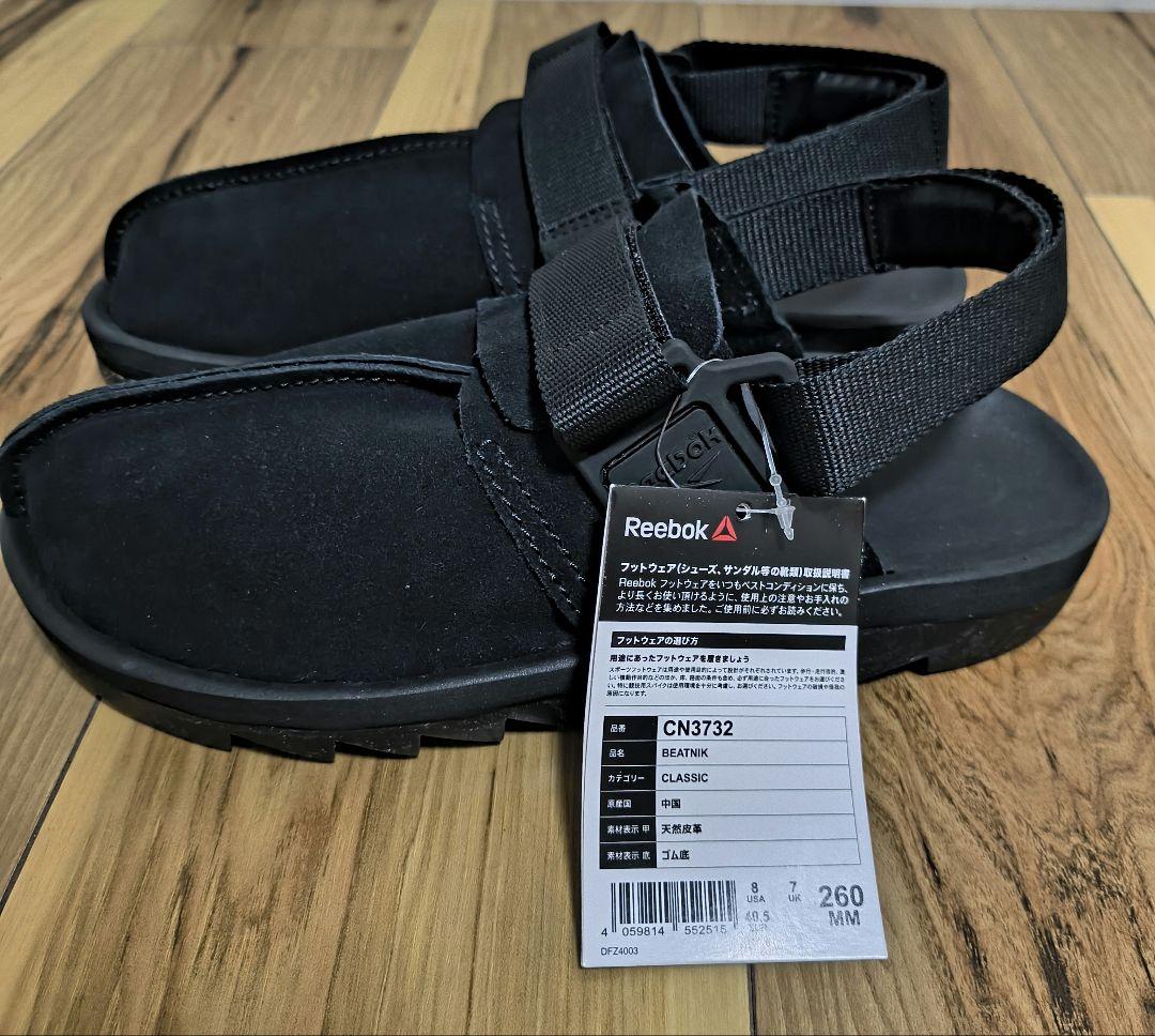 新品 Reebok BEATNIK BLACK ビートニック サンダル