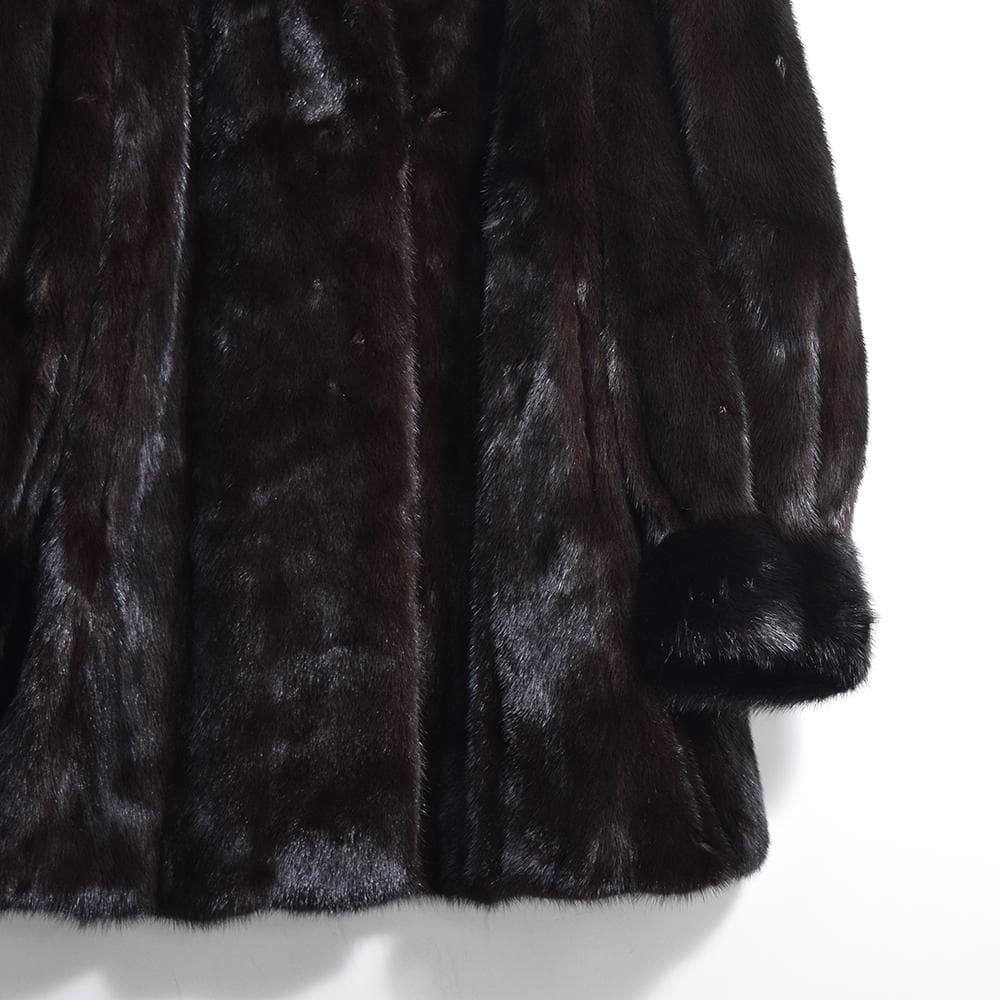 Black Jewel ダークミンク 毛皮コート セミロング 13　着丈80cm