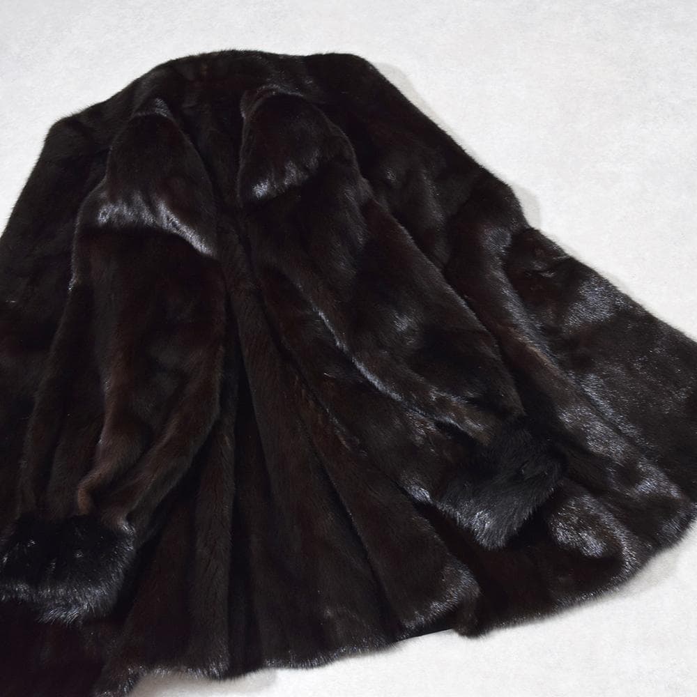 Black Jewel ダークミンク 毛皮コート セミロング 13　着丈80cm