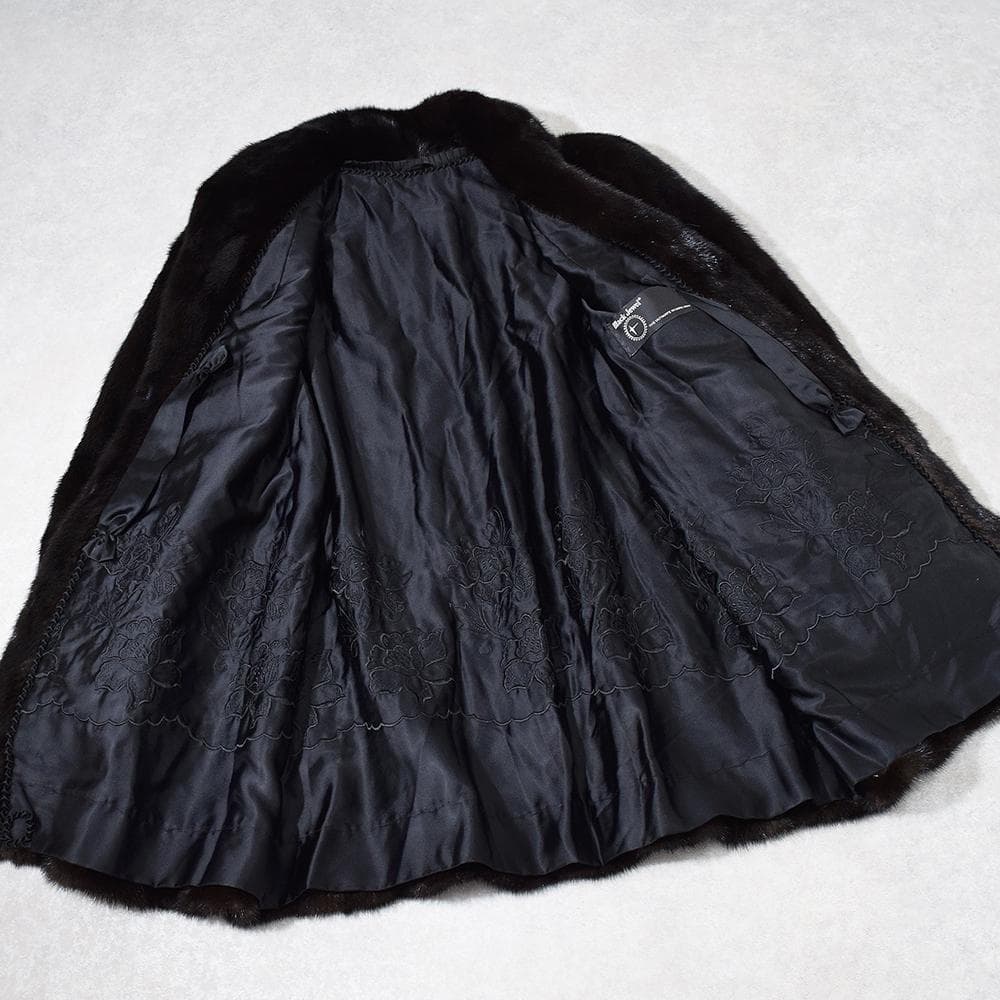 Black Jewel ダークミンク 毛皮コート セミロング 13　着丈80cm