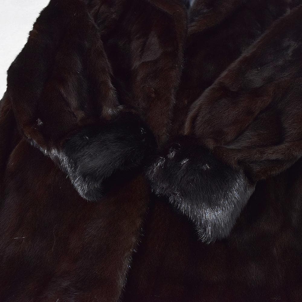Black Jewel ダークミンク 毛皮コート セミロング 13　着丈80cm