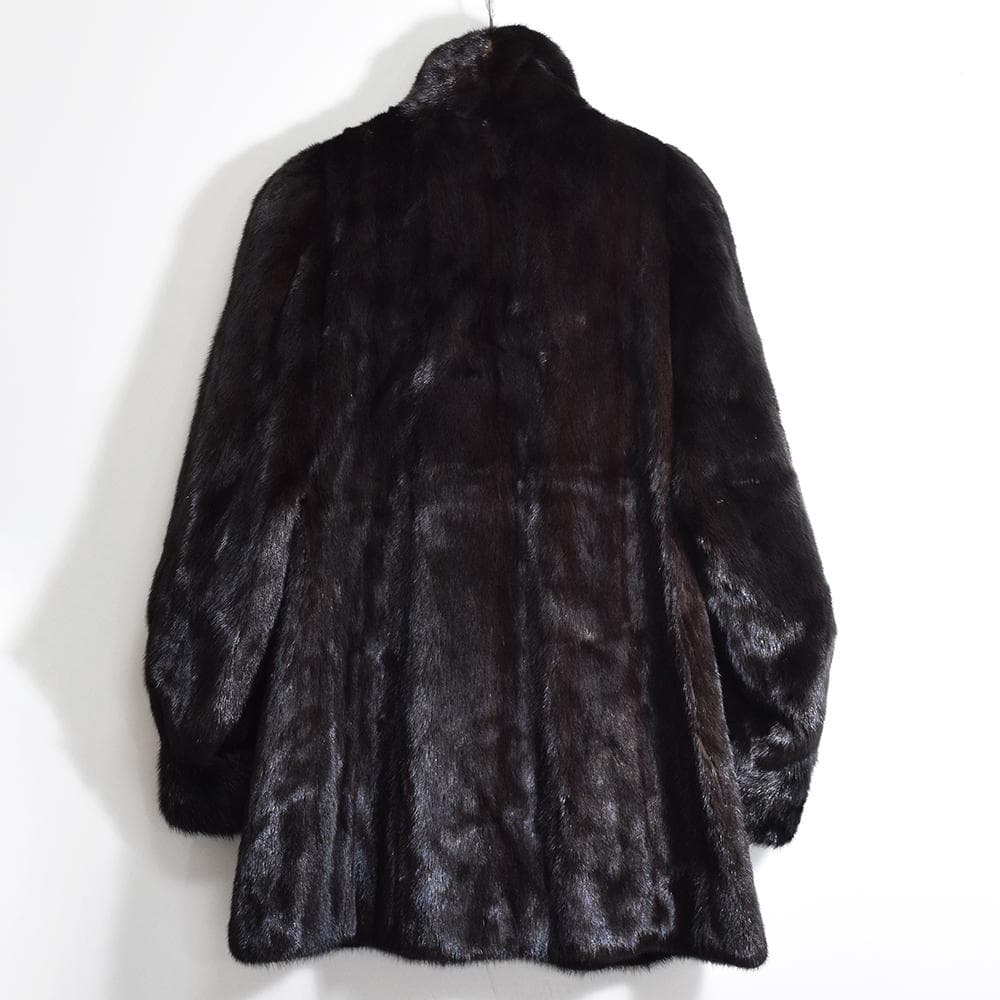 Black Jewel ダークミンク 毛皮コート セミロング 13　着丈80cm