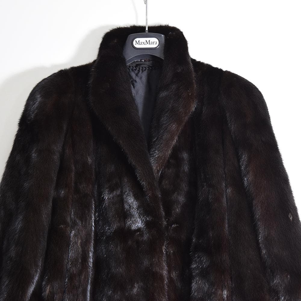 Black Jewel ダークミンク 毛皮コート セミロング 13　着丈80cm