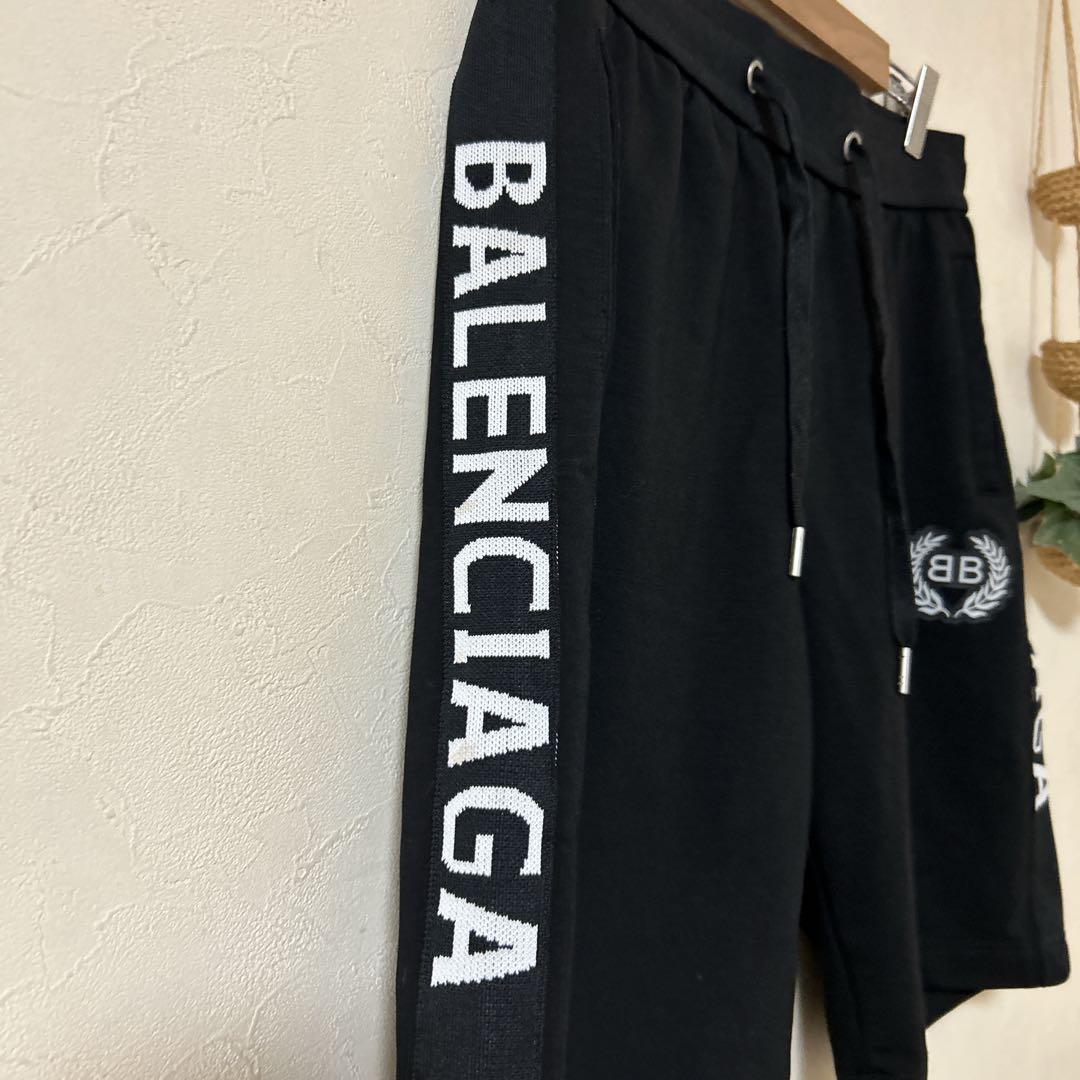 BALENCIAGA バレンシアガ BBロゴ スウェットショートパンツ L 黒