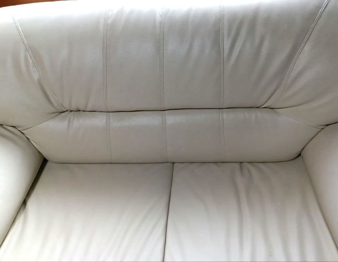 【パパイア】二人掛けソファ アイボリー 合皮