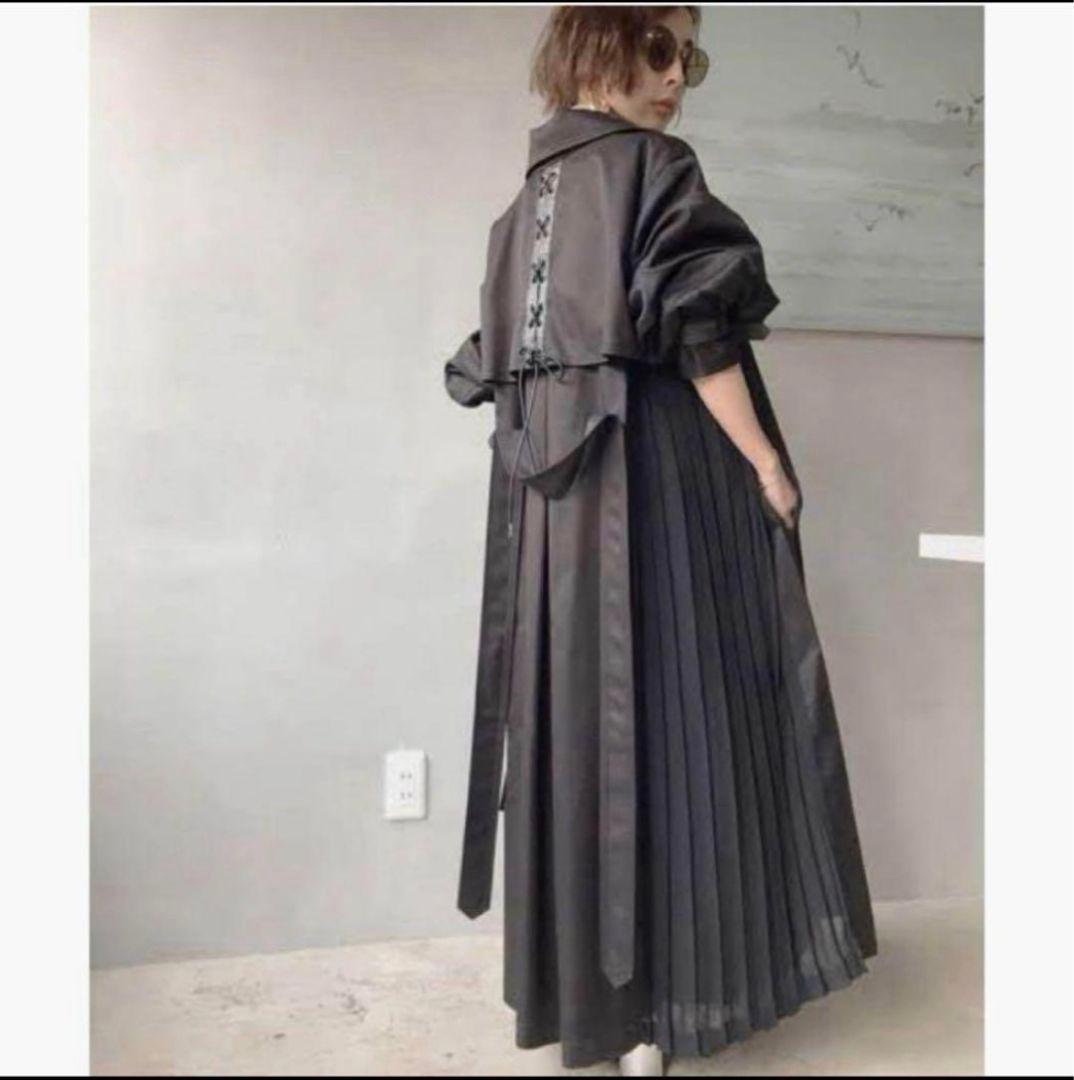 【ハロウィンセール】AMERI 黒のロングトレンチコート