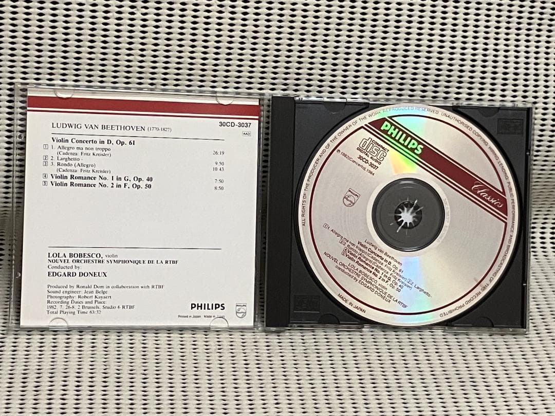 ローラ・ボベスコ ベートーヴェン ヴァイオリン協奏曲 30CD-3037