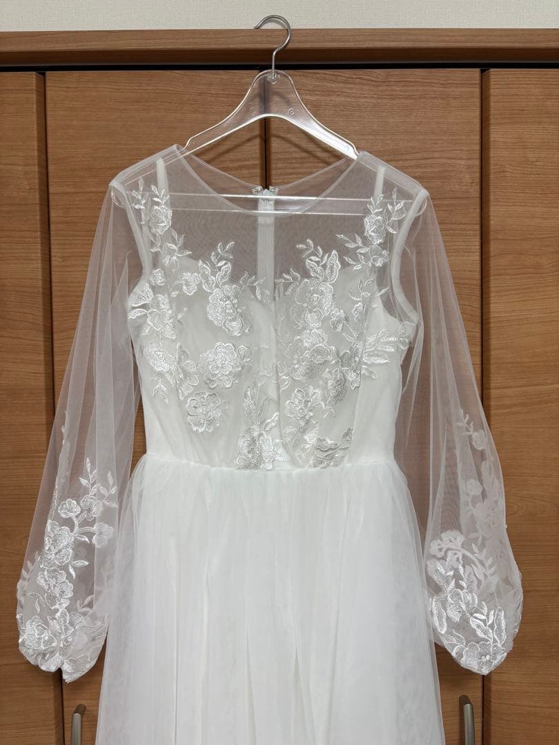 ホワイト 刺繍　ウェディングドレス　ドレセル　No.3176 前撮り 結婚式