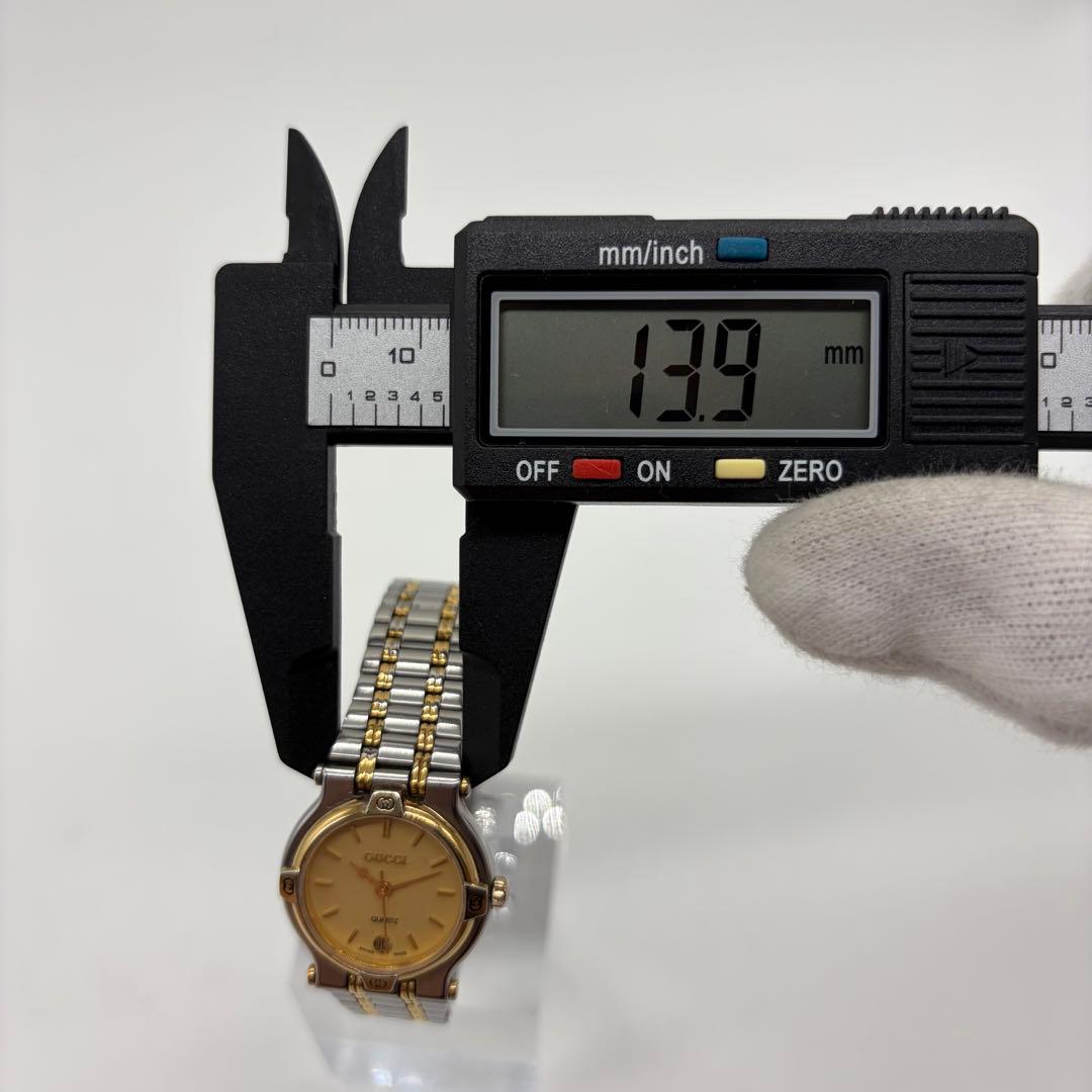 【稼働】グッチ 腕時計 9000L デイト ヴィンテージ コンビ QZ ゴールド