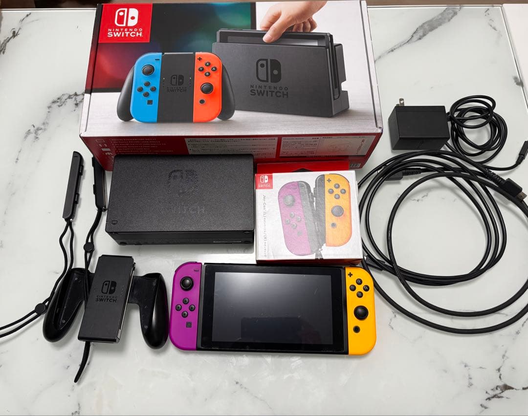 最終Switch 本体　ジョイコン　ドッグ　全てセット　ジャンク品　動作確認済