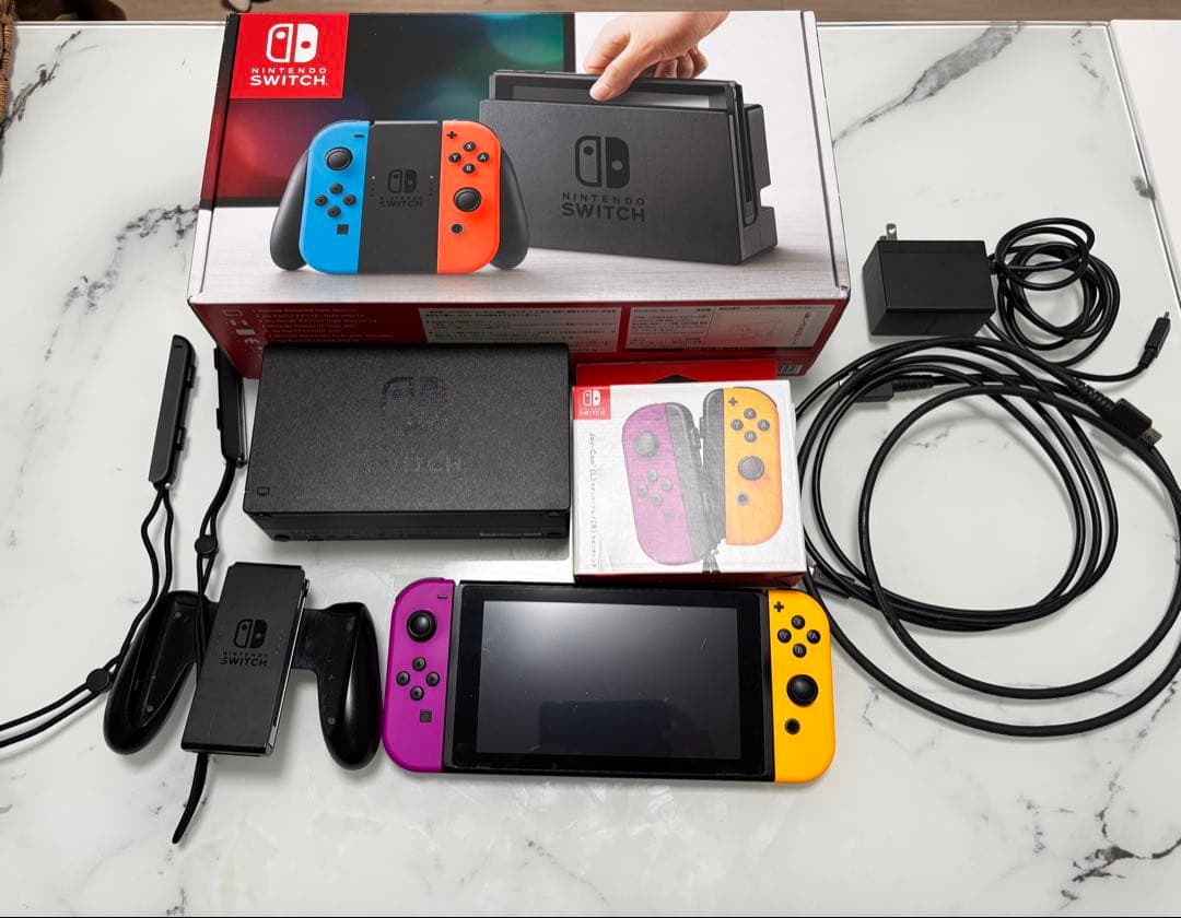 最終Switch 本体　ジョイコン　ドッグ　全てセット　ジャンク品　動作確認済