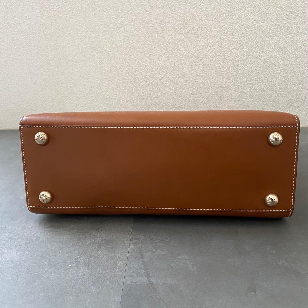 美品 ストラスベリー MIDI tote bag レザー ブラウン