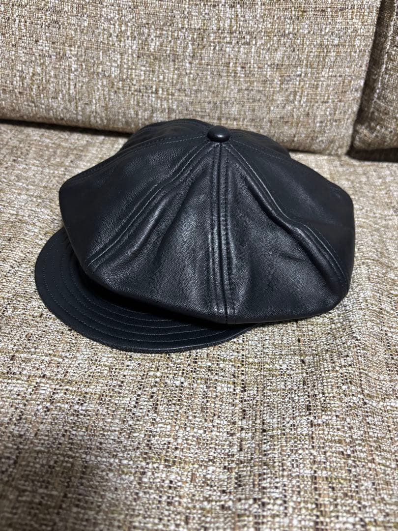 Schott 黒 レザー キャスケット