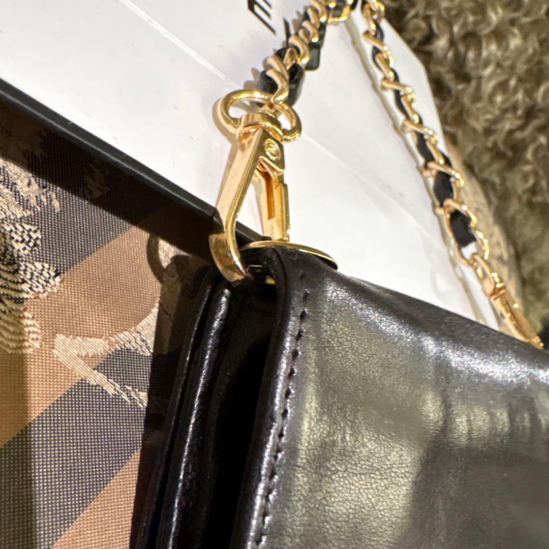 【じゅん】シャネル　レザー /カードケース　財布　チェーンウォレット