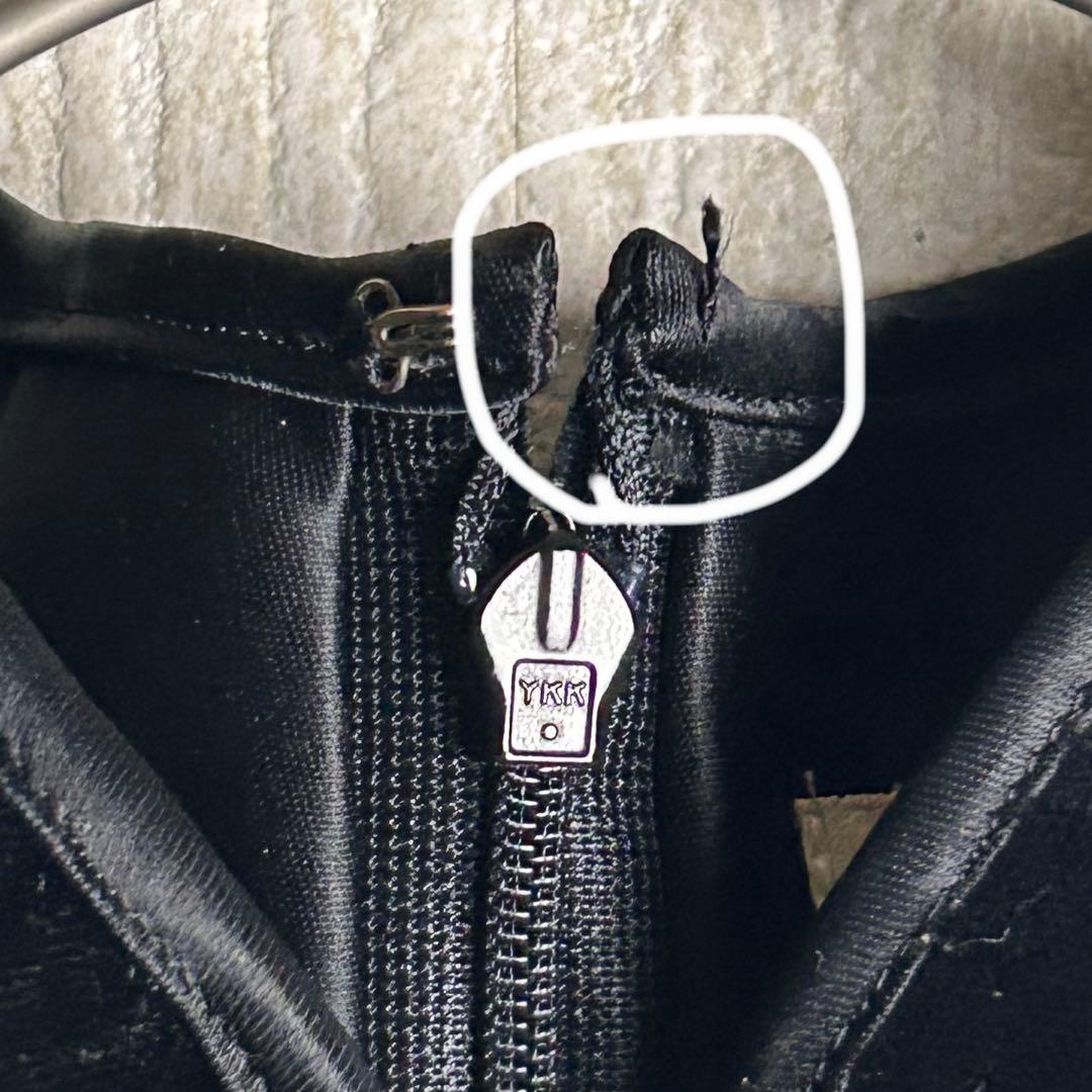 【チャイナドレス】ベルベット×シアー ロングワンピース 黒 日本製