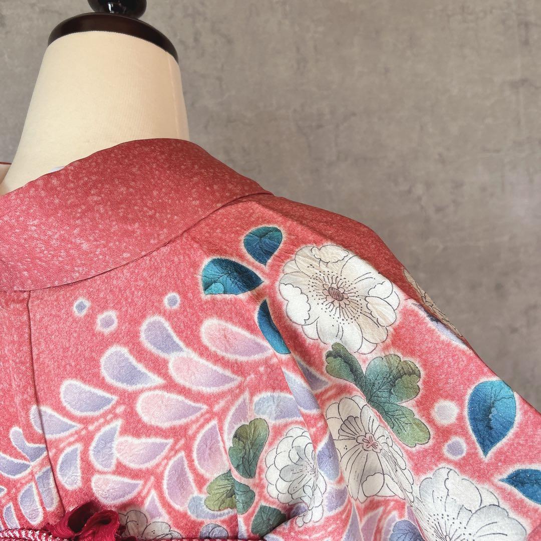 振袖フルセット　辻が花　豪華　ピンク　華やか　グラデーション　正絹　成人式　k1