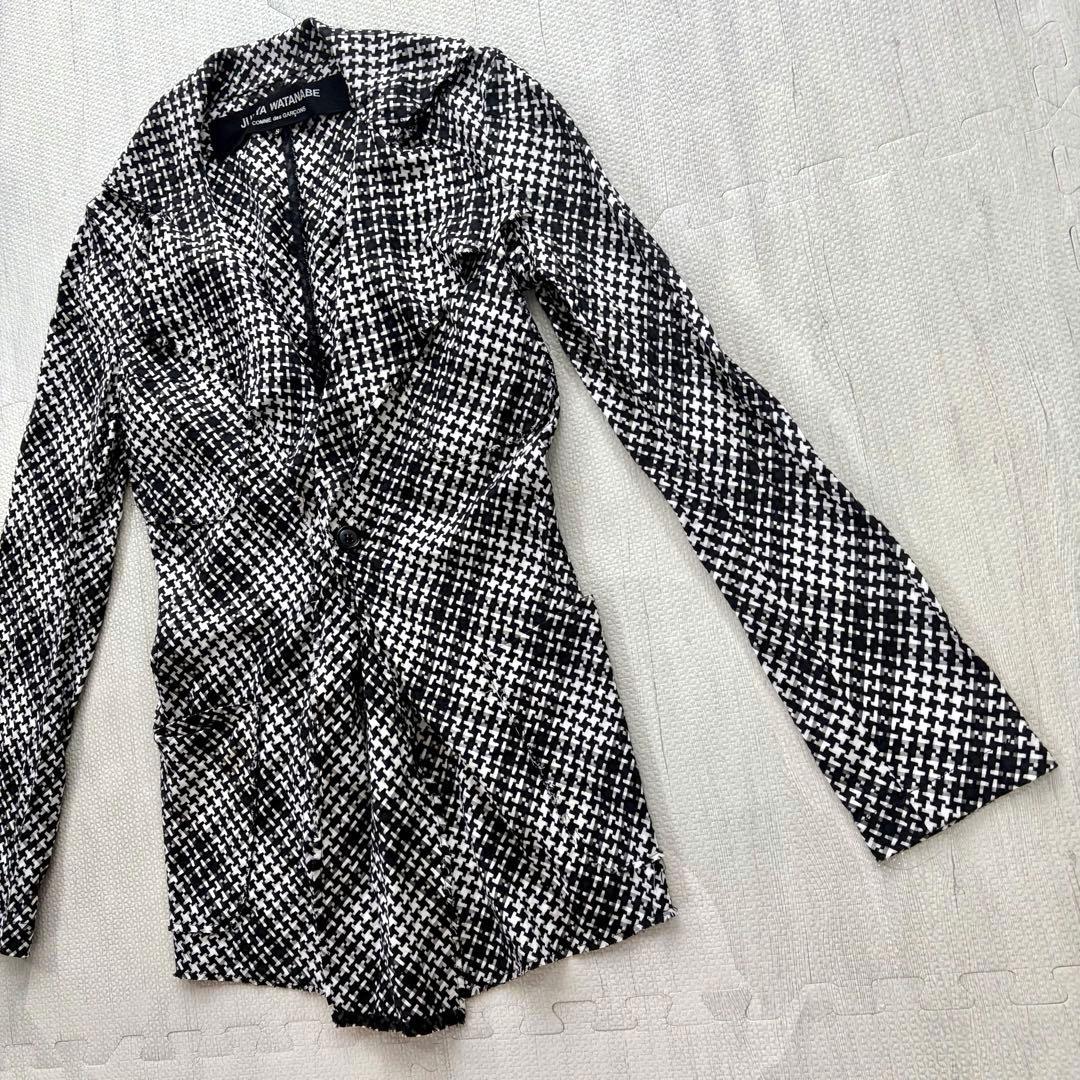 ジュンヤワタナベ コムデギャルソン ジャケット ツイード 総柄 薄手 チェック