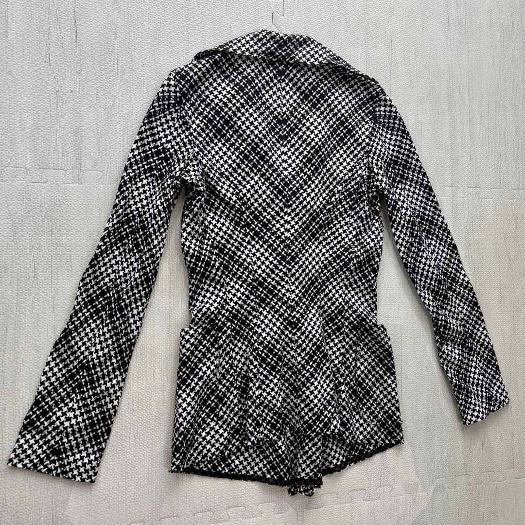 ジュンヤワタナベ コムデギャルソン ジャケット ツイード 総柄 薄手 チェック