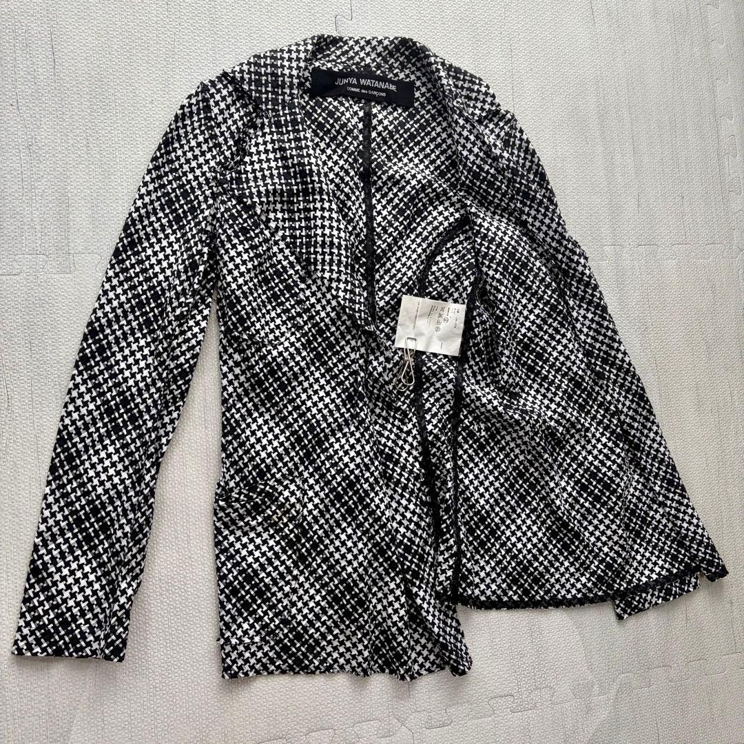 ジュンヤワタナベ コムデギャルソン ジャケット ツイード 総柄 薄手 チェック