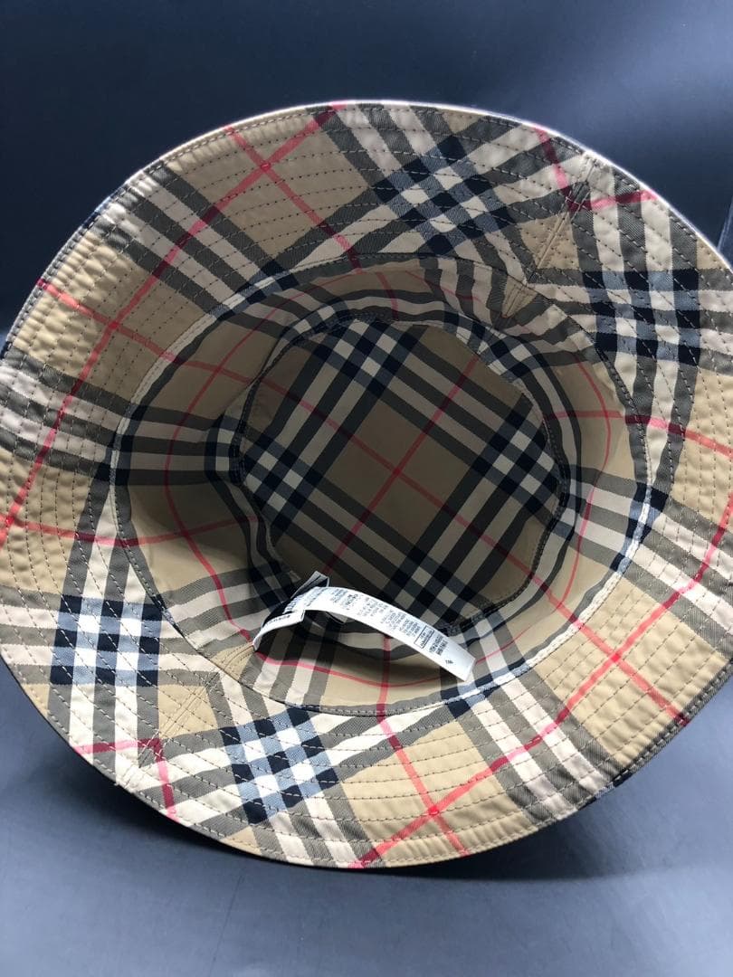 美品 BURBERRY バーバリー 裏地ノバチェック バケットハット F000