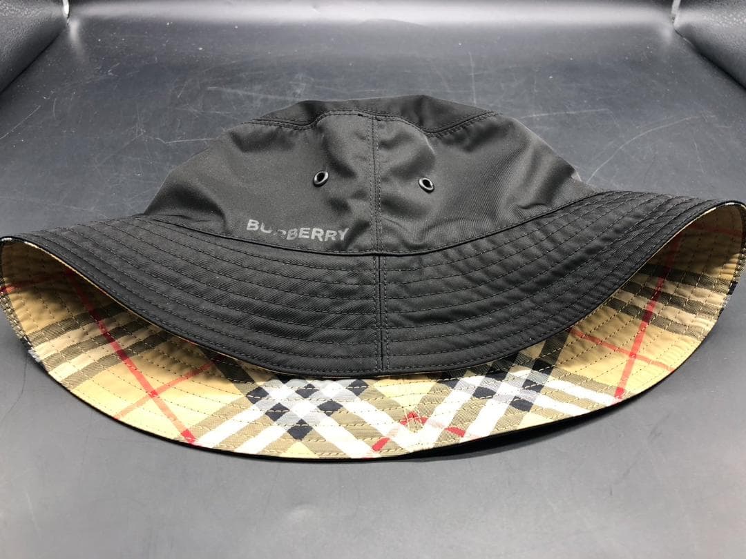 美品 BURBERRY バーバリー 裏地ノバチェック バケットハット F000